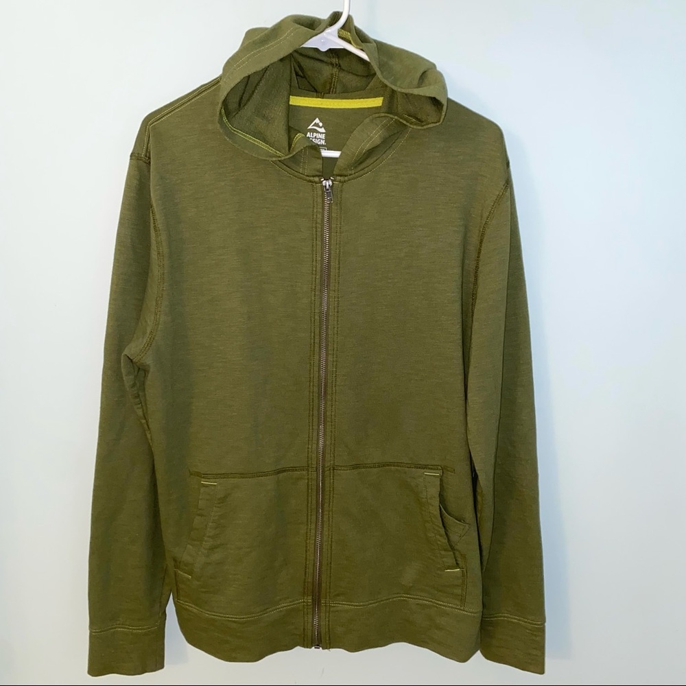 Alpine Design men's olive green full zip hoodie LIKE NEW size Medium